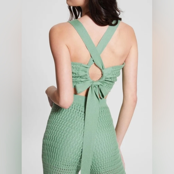 GUESS Yasmina Tie-Back Crop Top – Vital Green – NWT – Size XL - Picture 2 of 10